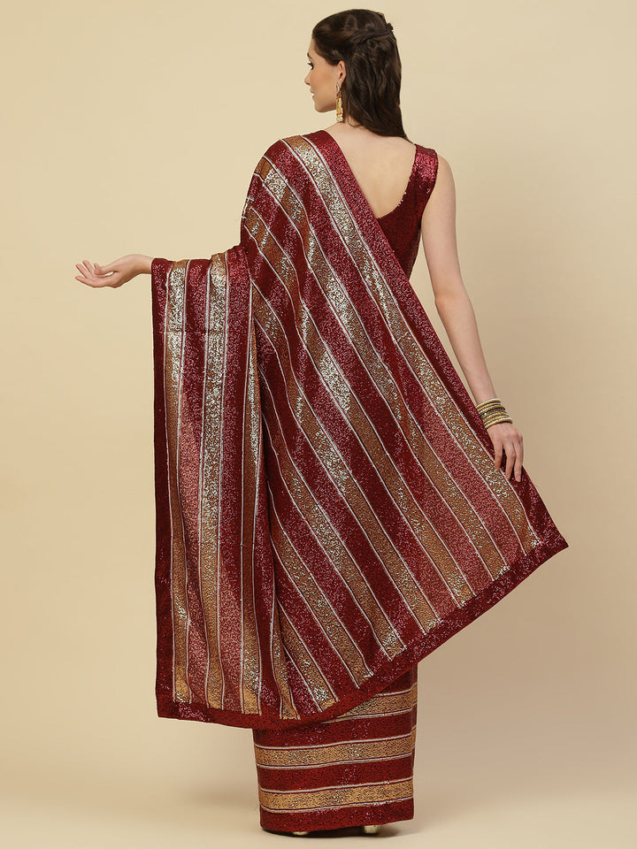 Sequin Embroidered Georgette Saree