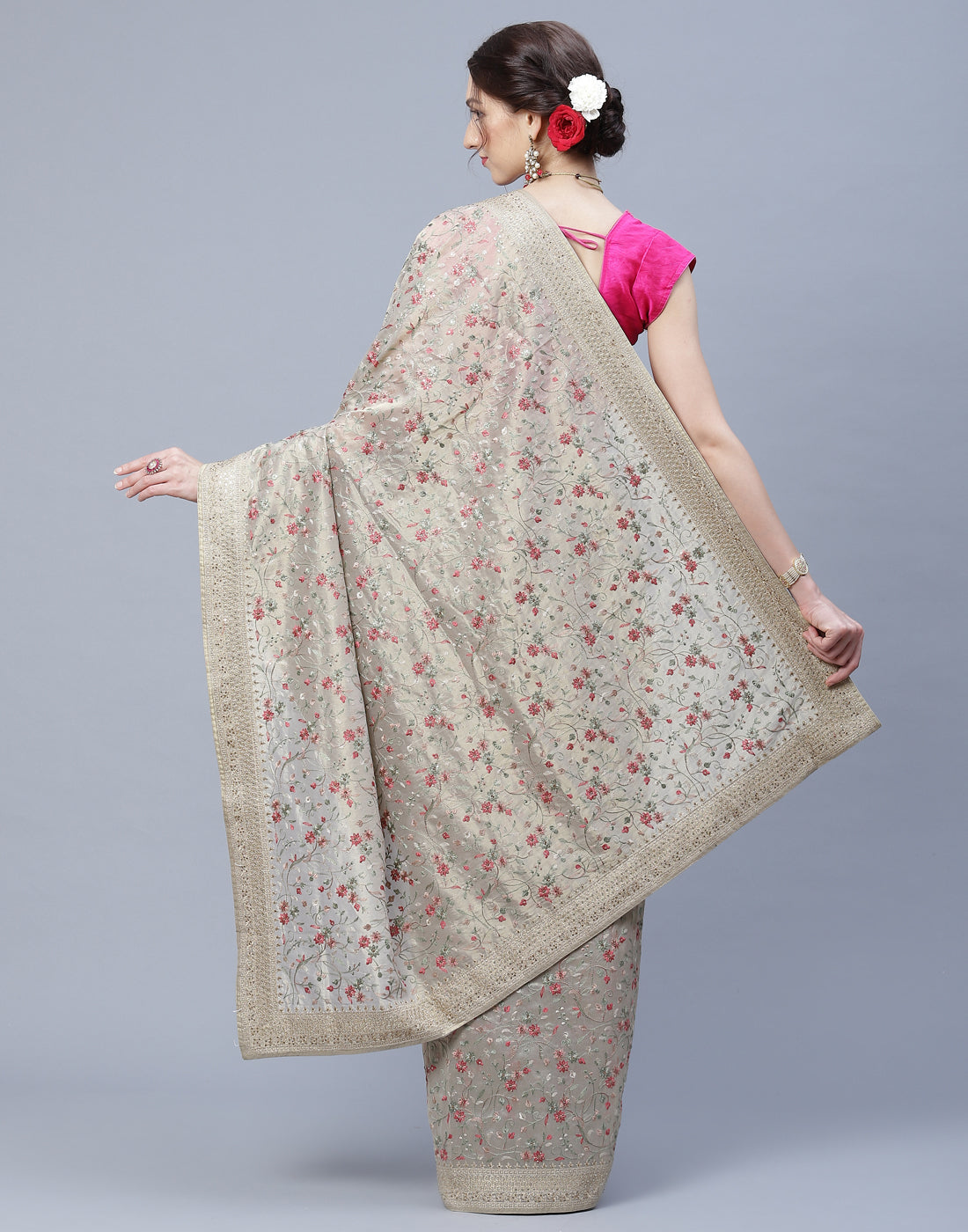 Banarasi Tissue Saree With Embroidery