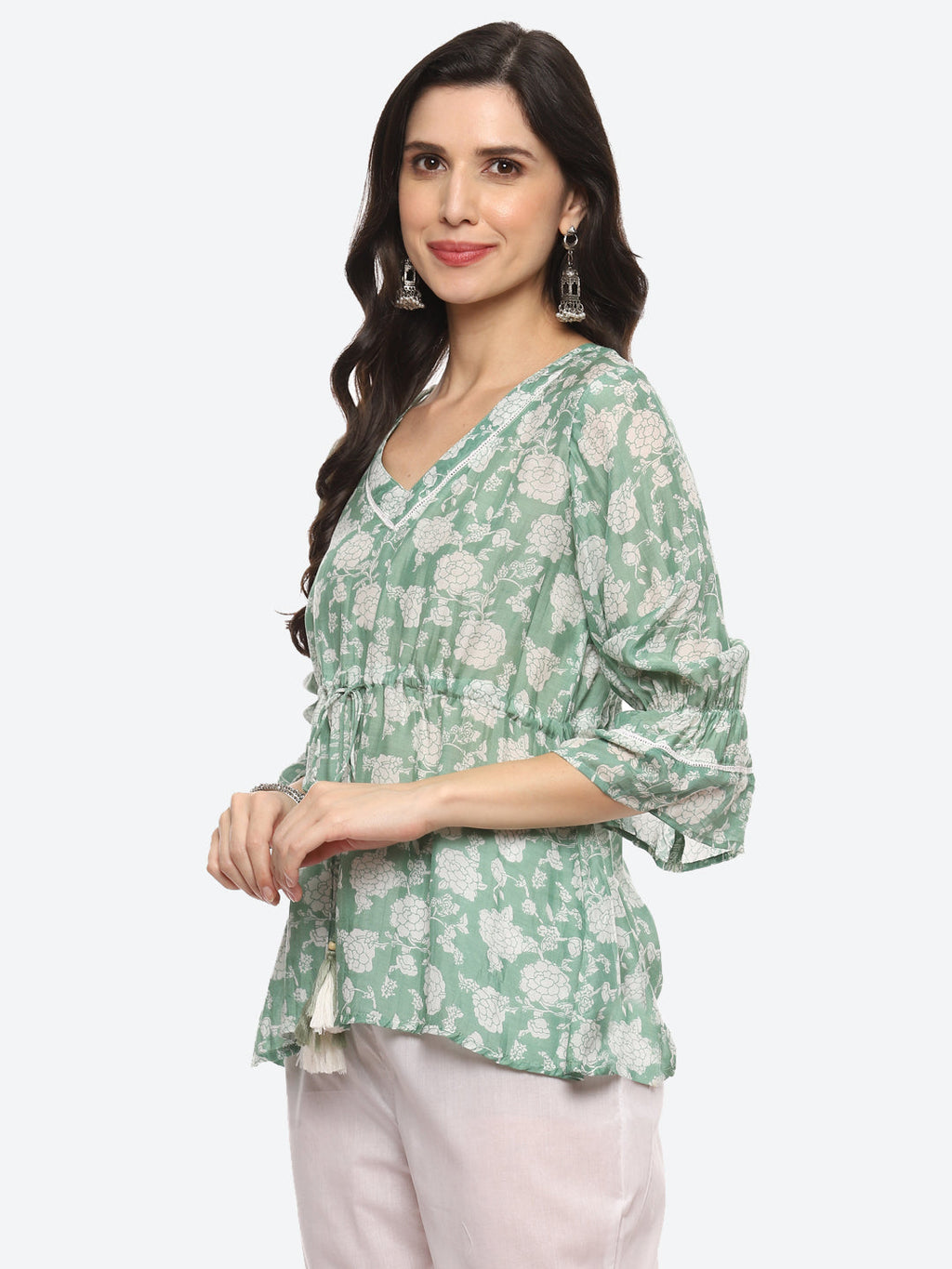 Floral Printed Muslin Kurti