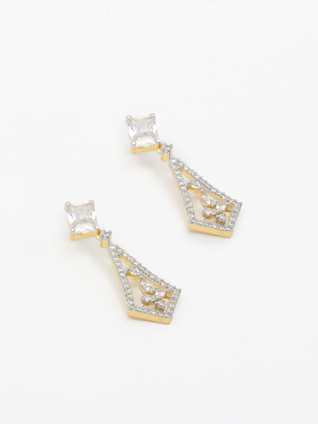 White Stones Drop &amp; Danglers Earrings