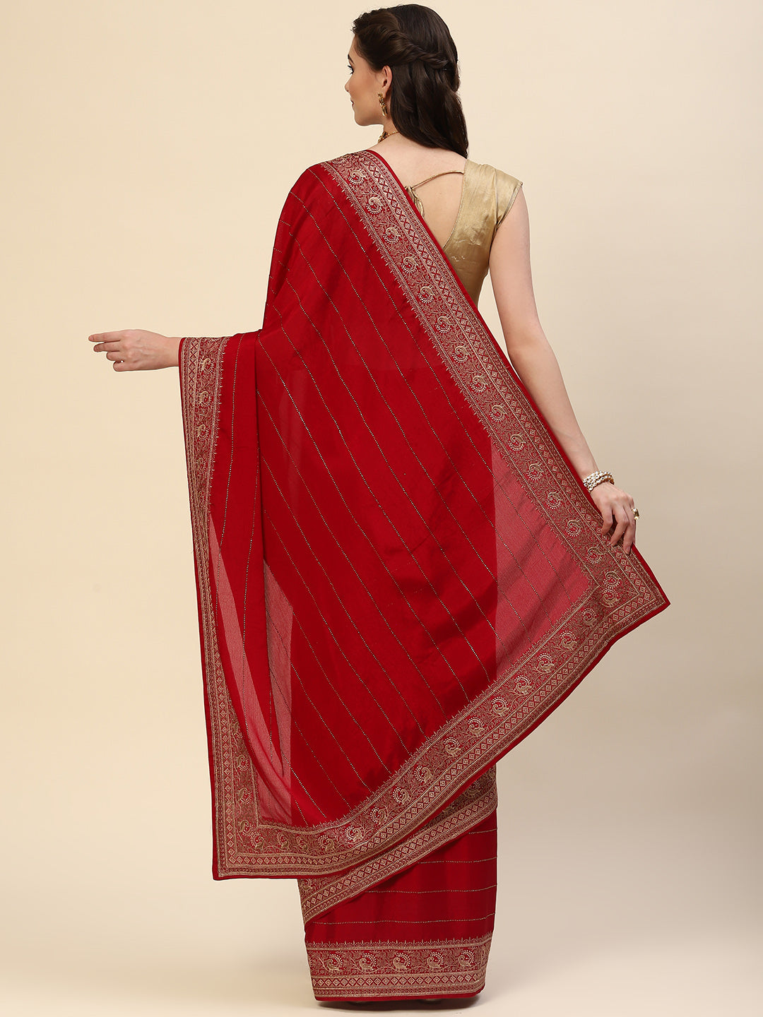 Swarovski Embroidered Georgette Saree