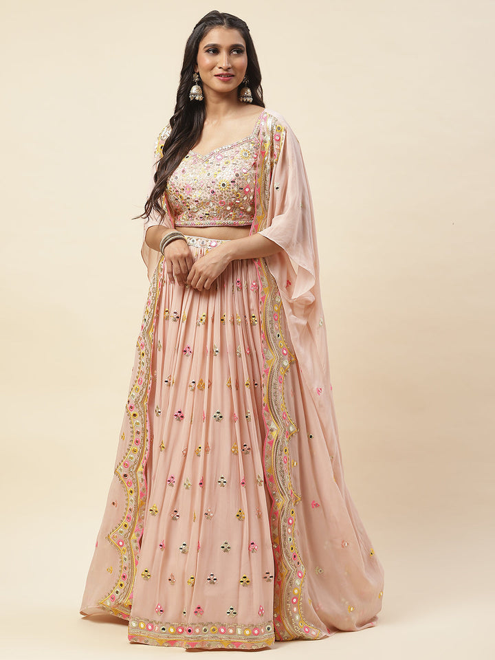 Georgette Lehenga Choli With Jacket