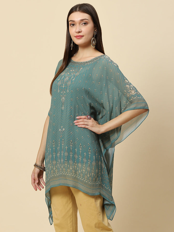 Digital Printed Georgette Kaftan Kurta