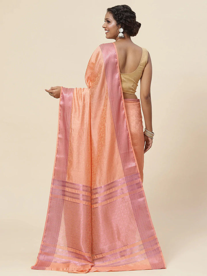 Plain Zari Border Handloom Woven Saree