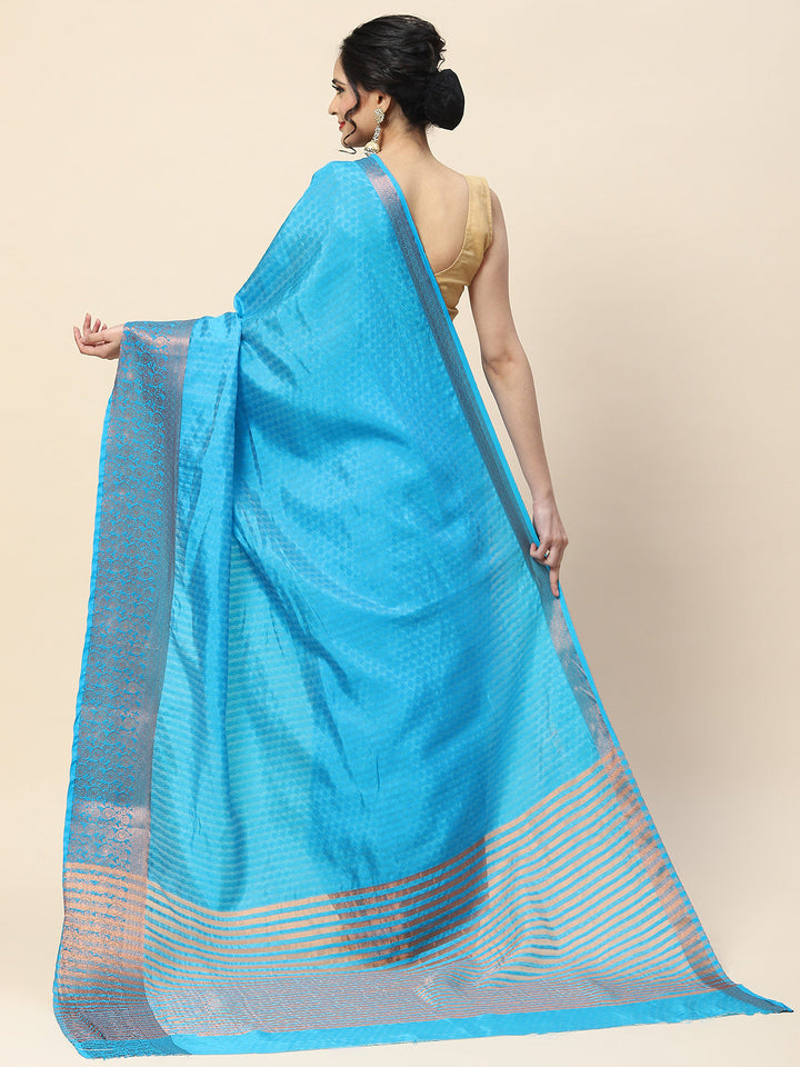 Plain Zari Border Handloom Woven Saree
