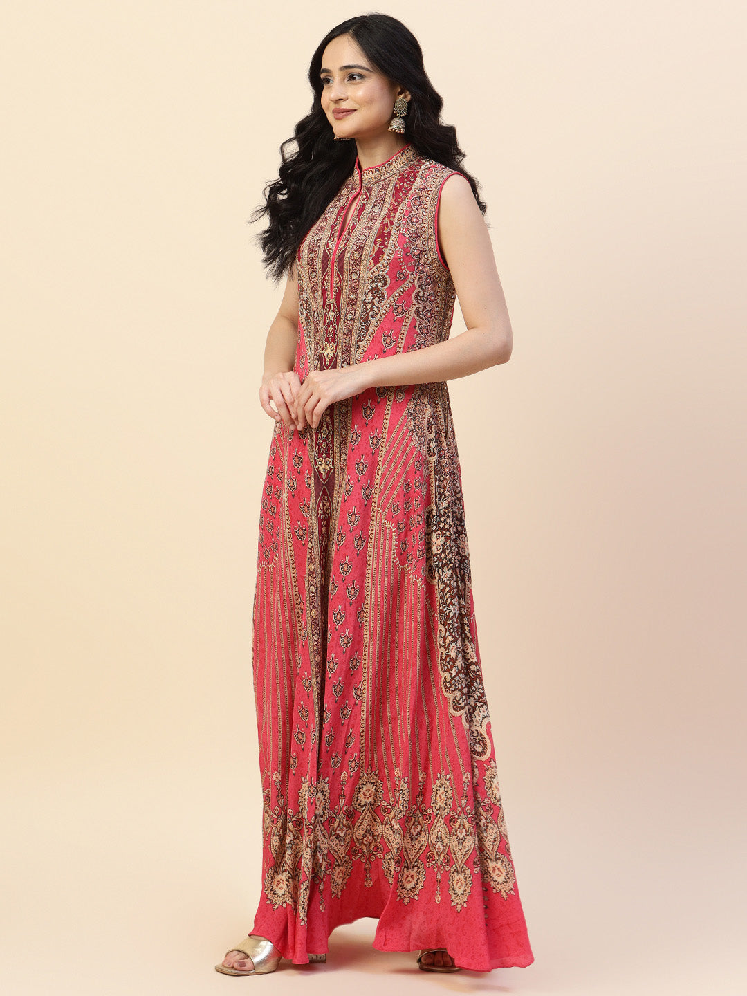 Digital Printed Crepe Gown