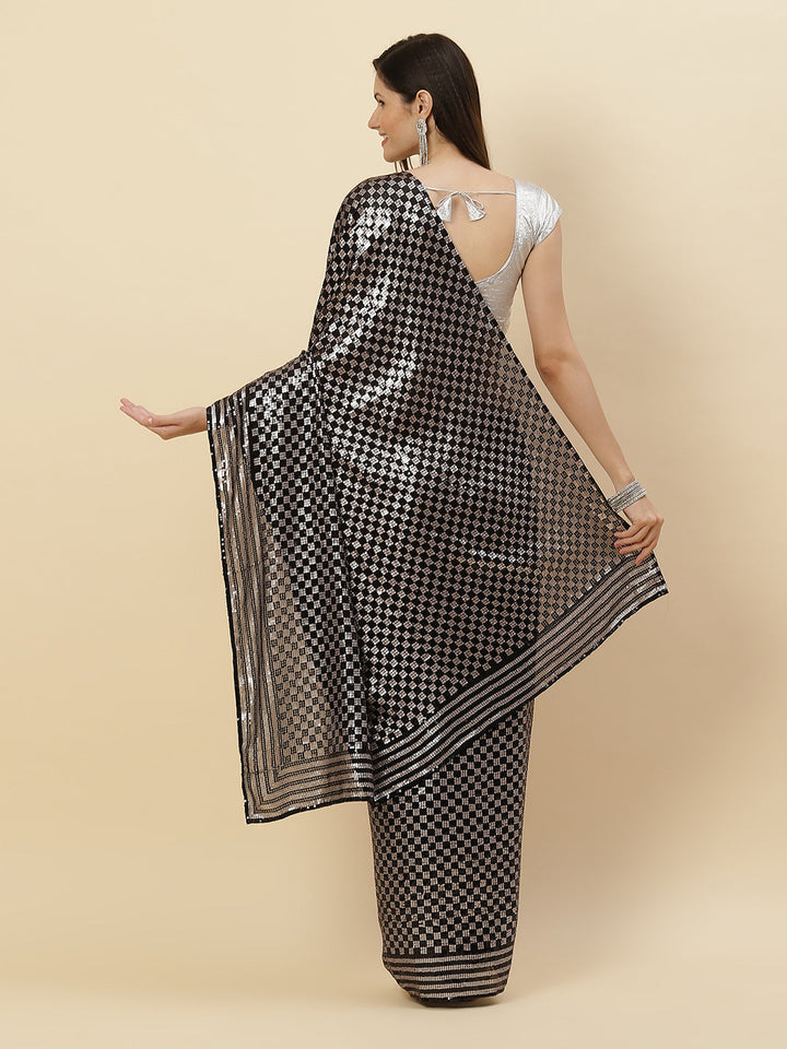 Sequin Embroidered Georgette Saree