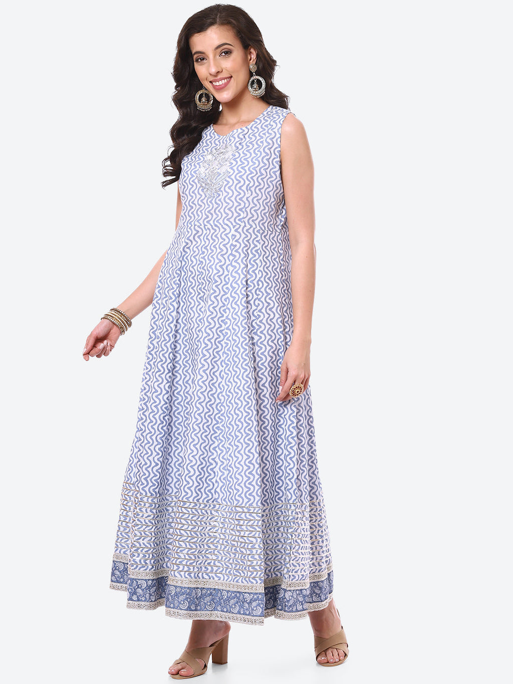 Floral Printed Double Layer Cotton Kurta