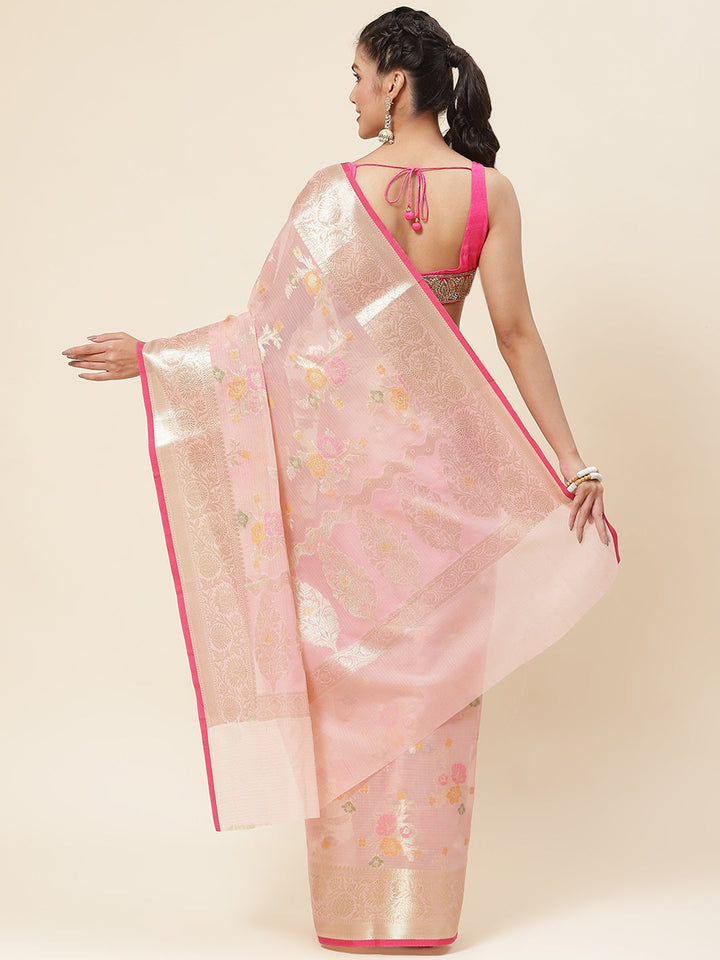 Floral Jaal Woven Cotton Saree