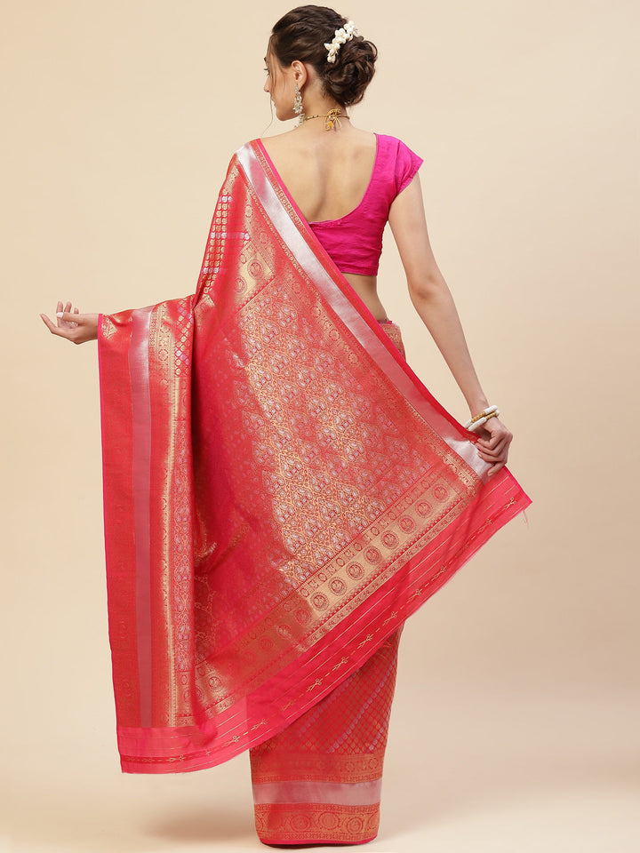 Zari Border Booti Cotton Woven Saree