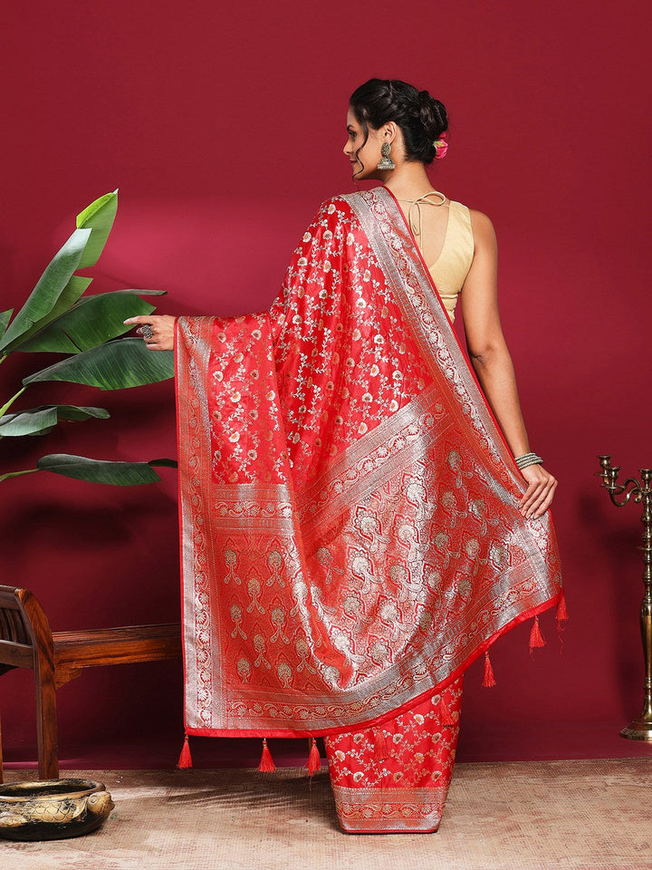 Woven Design Satin Saree