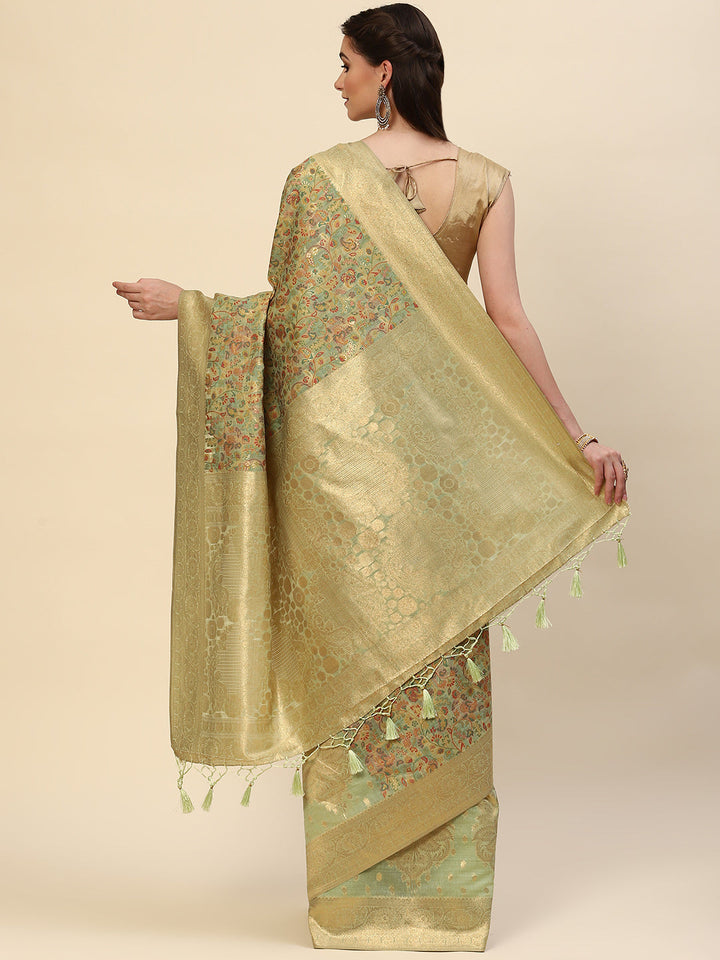 Floral Zari Jaal Handloom Woven Saree