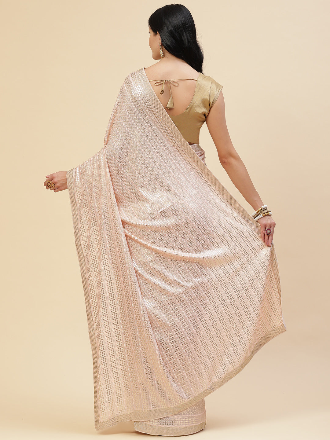 Sequin Embroidered Georgette Saree