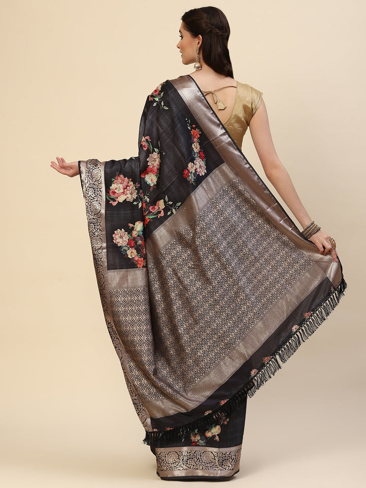 Digital Floral Printed Handloom Saree