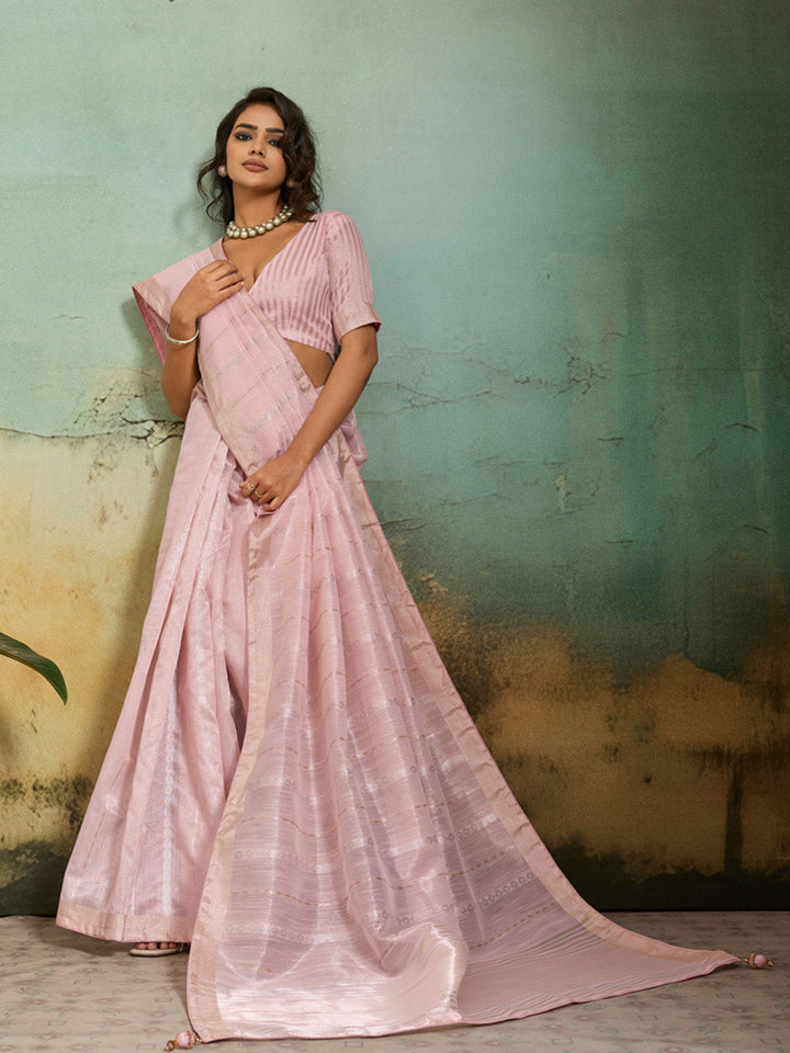 Woven Design Tissue Linen Saree