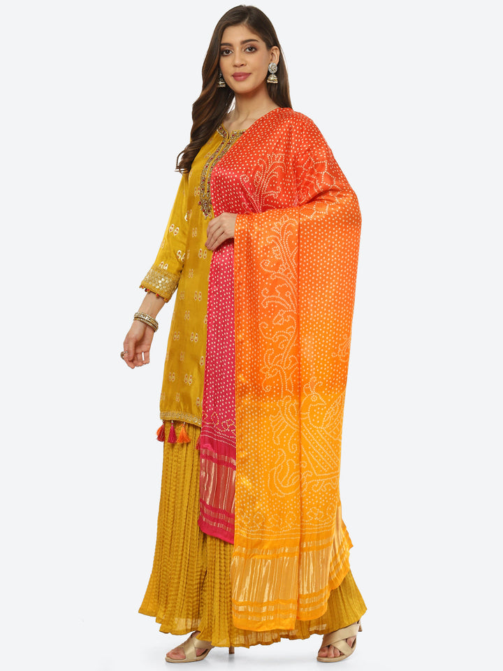 Zari Booti Neck Zari Embroidered Handloom Kurta With Garara &amp; Dupatta