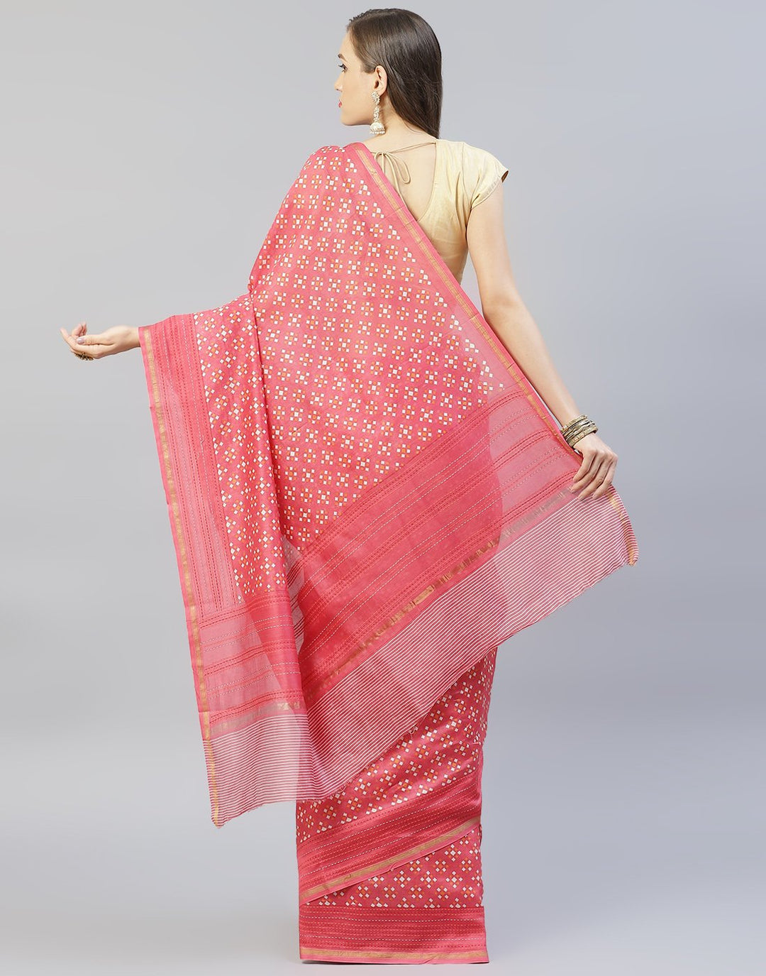 Kantha Border Printed Cotton Saree