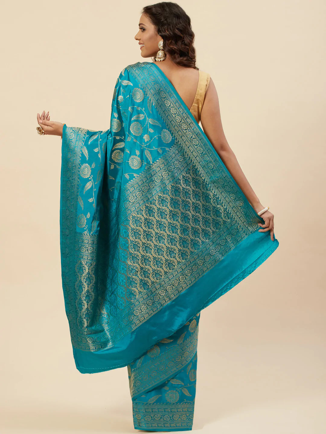 Floral Zari Jaal Handloom Woven Saree