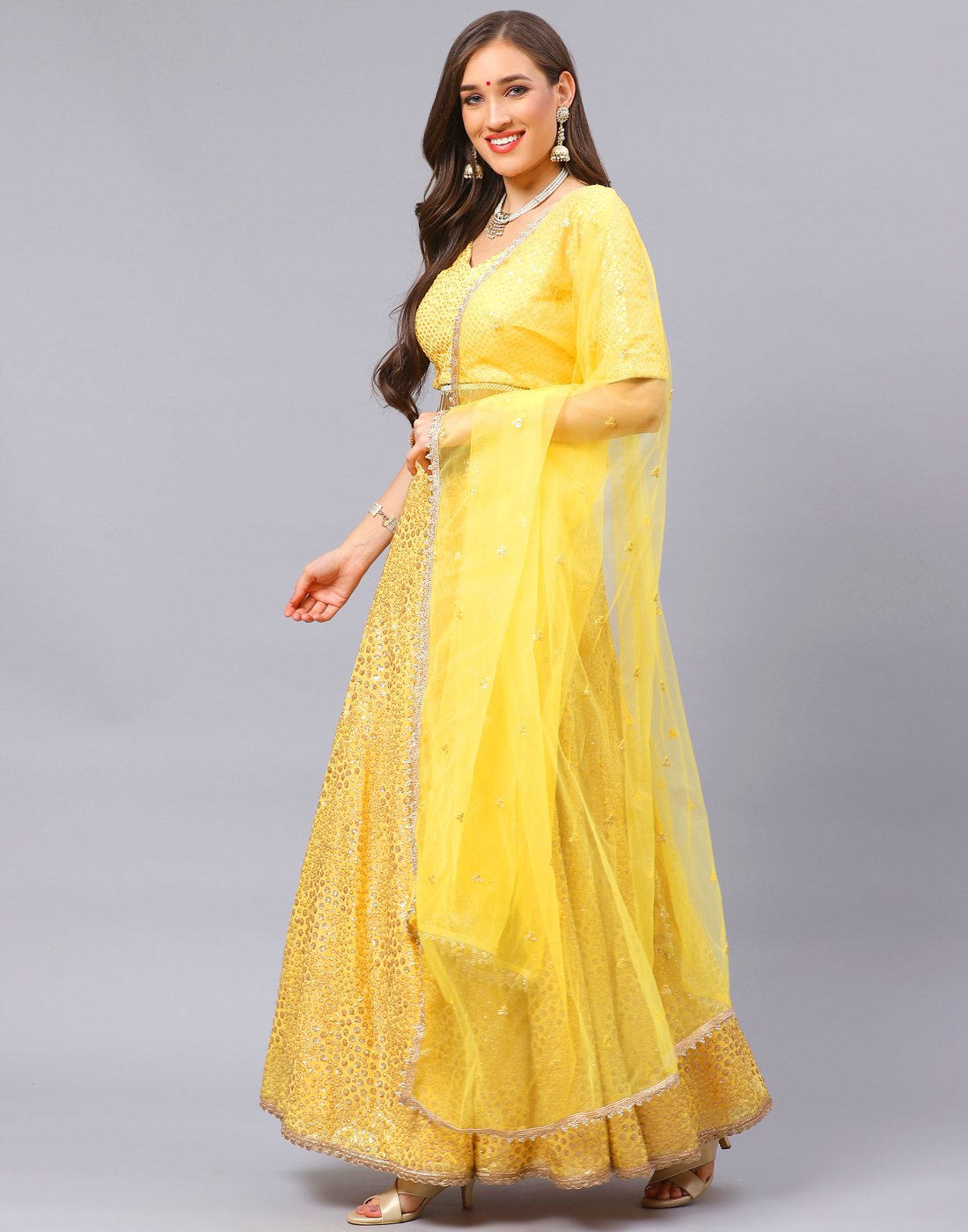 Georgette Sequinned Lehenga choli with Dupatta