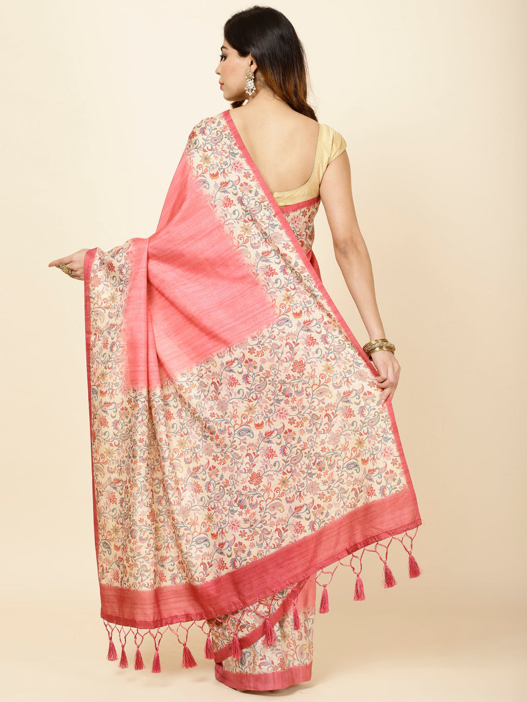 Printed Tussar Saree