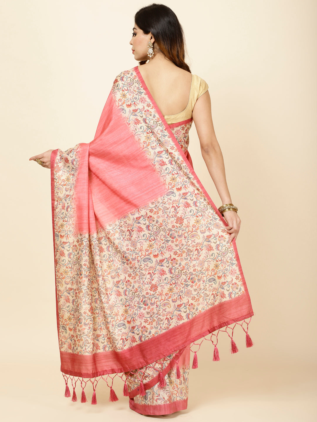 Printed Tussar Saree