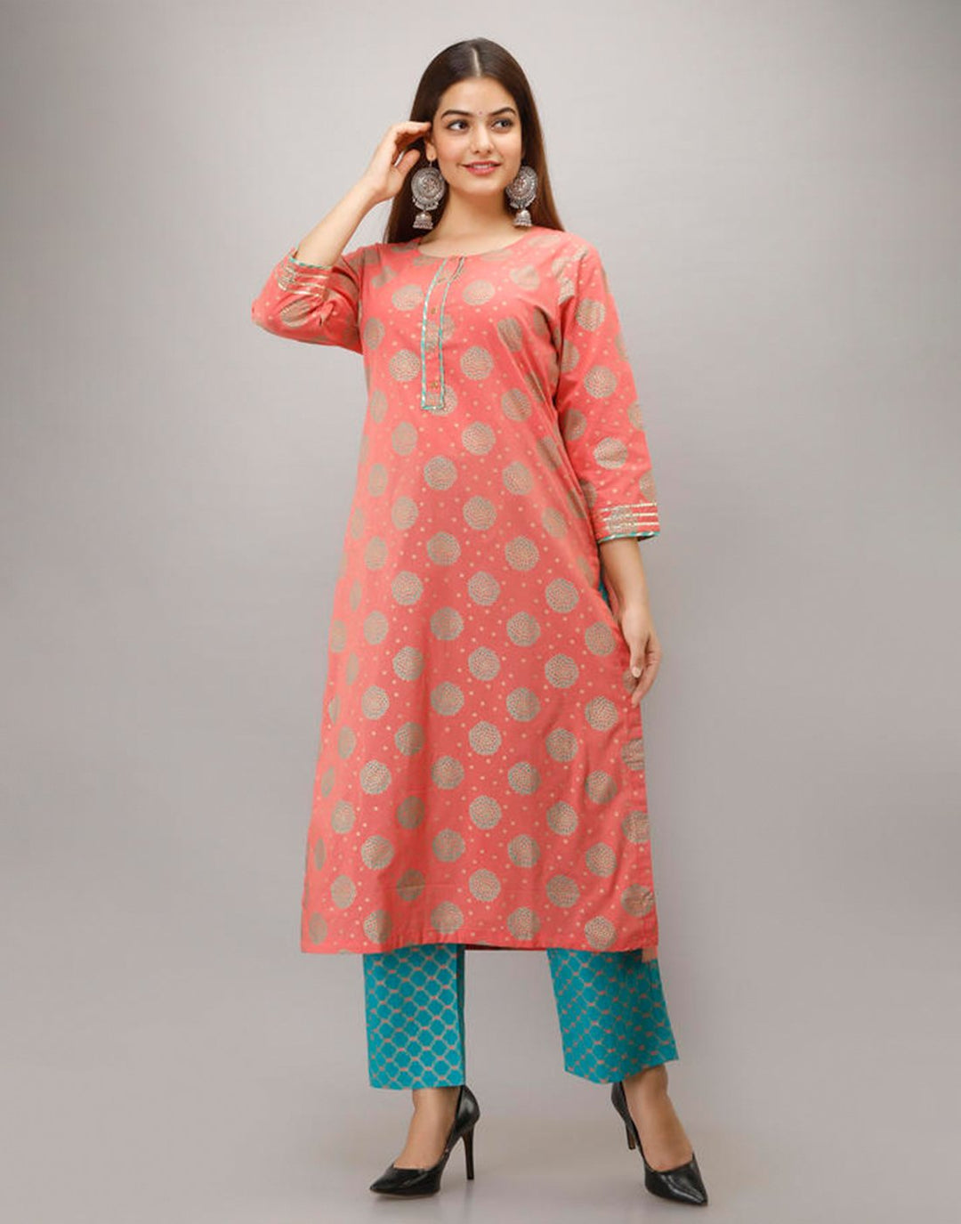 Printed Cotton Kurti With Pant