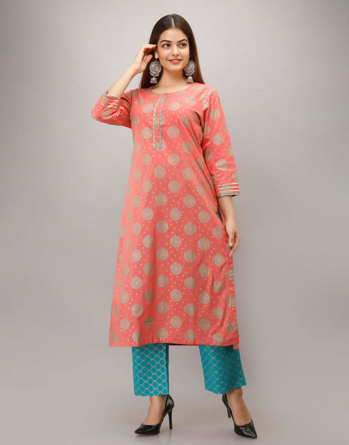 Printed Cotton Kurti With Pant