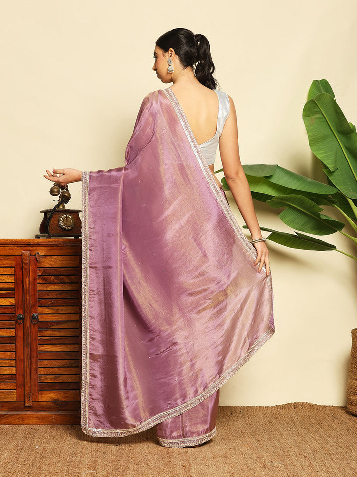 Sequence Embroidery Tissue Saree