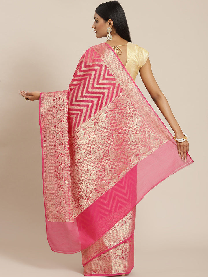 Zari Jaal Cotton Woven Saree