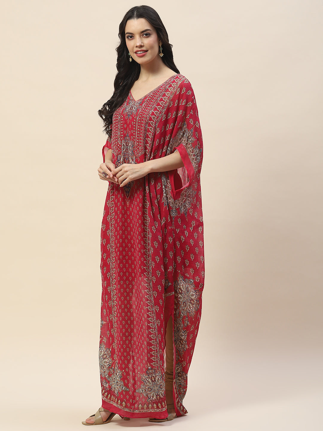 Digital Print Georgette Kaftan Kurta