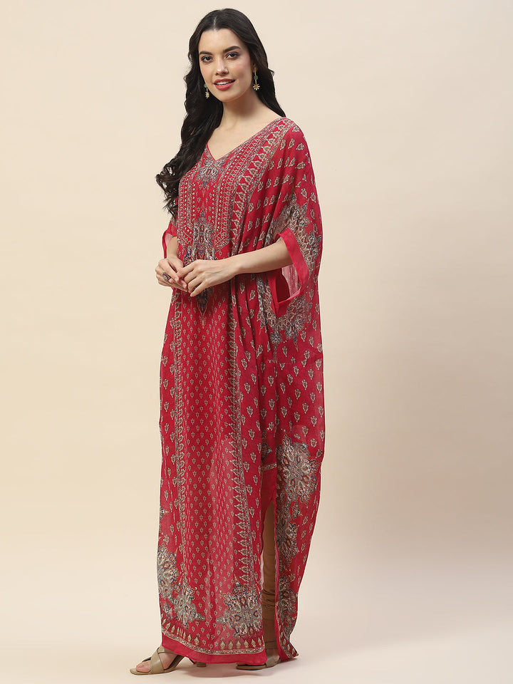 Digital Print Georgette Kaftan Kurta