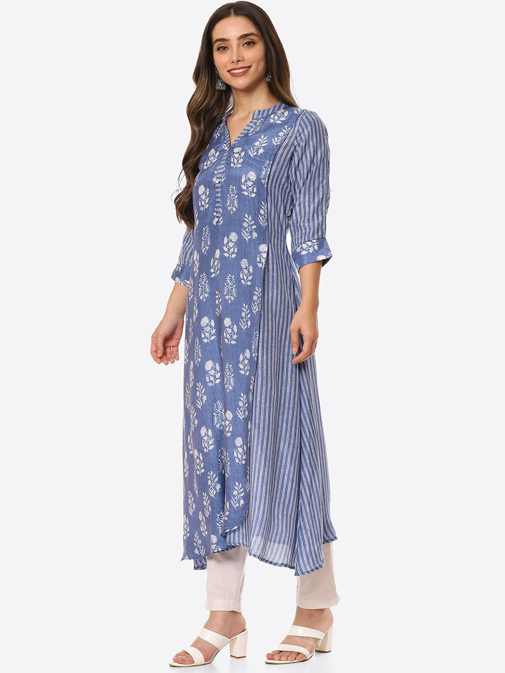 Floral Printed Muslin Kurta
