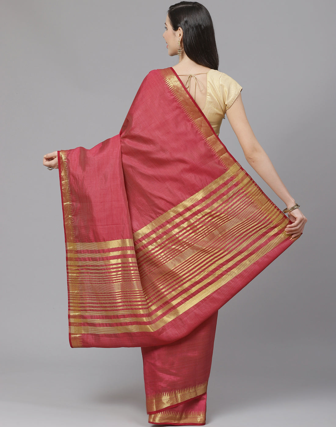 Zari Border Art Handloom Woven Saree