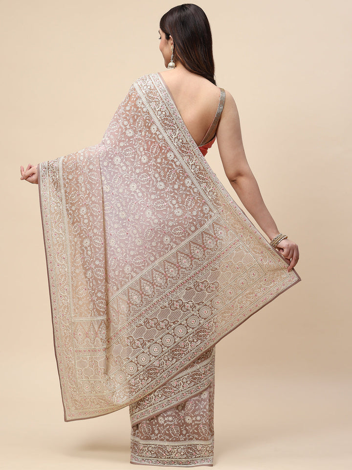 Resham Jaal Embroidered Georgette Saree