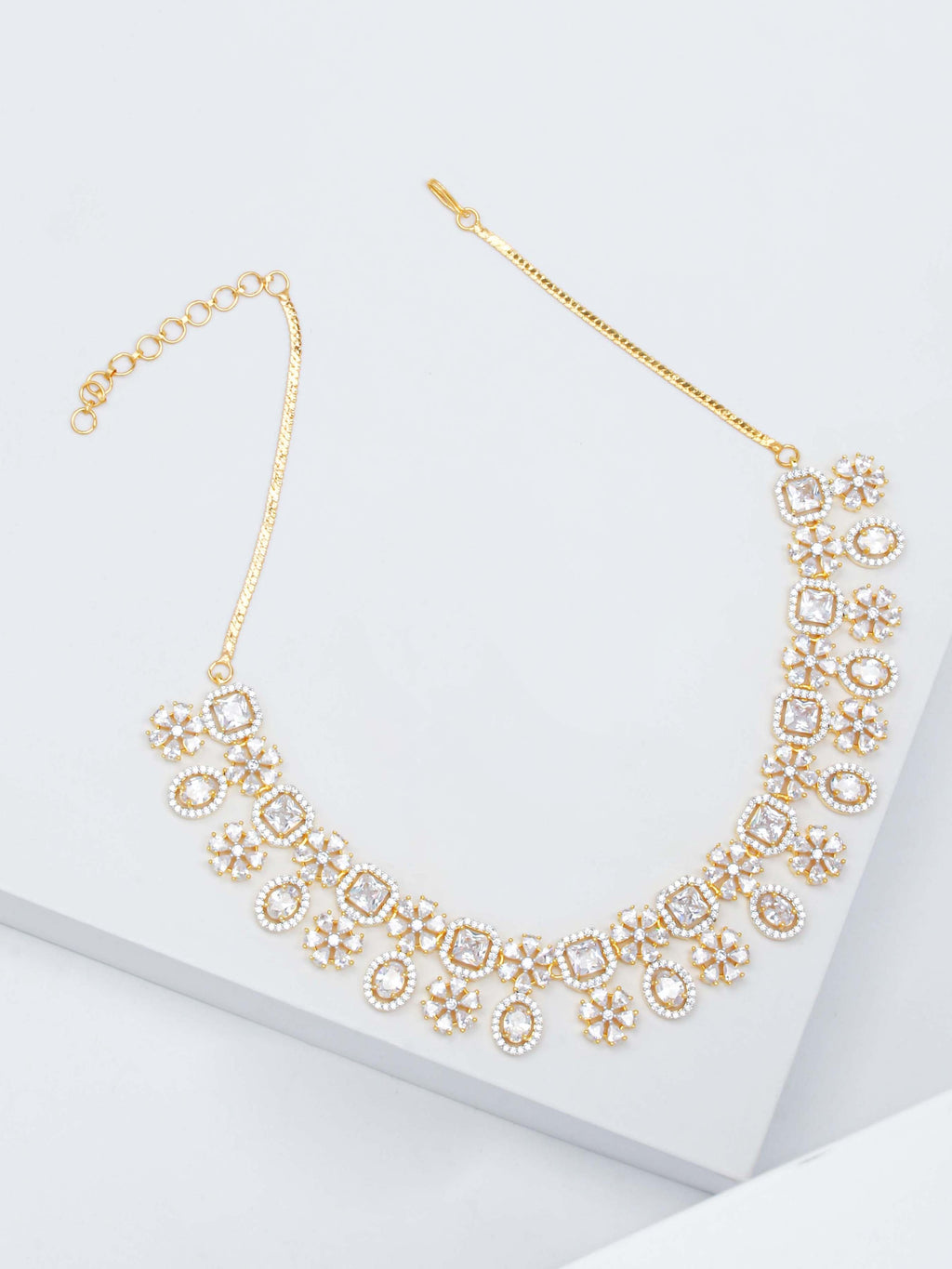 AD Stone Necklace With Earrings