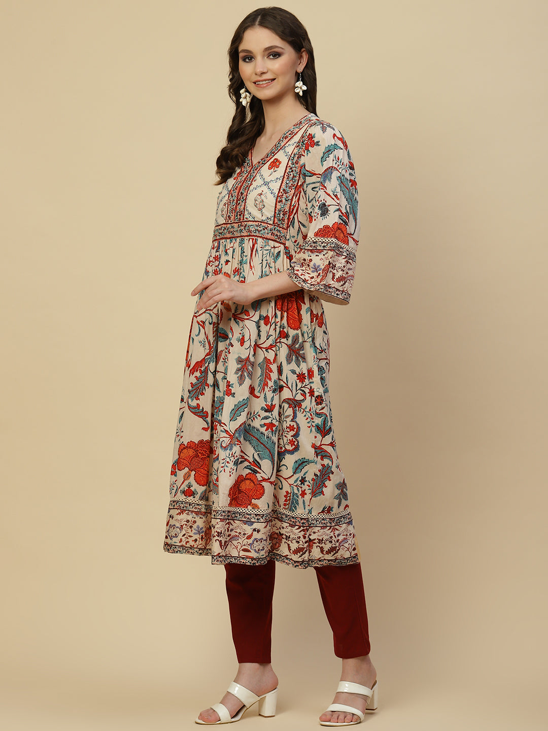 Floral Printed Cotton Kurta