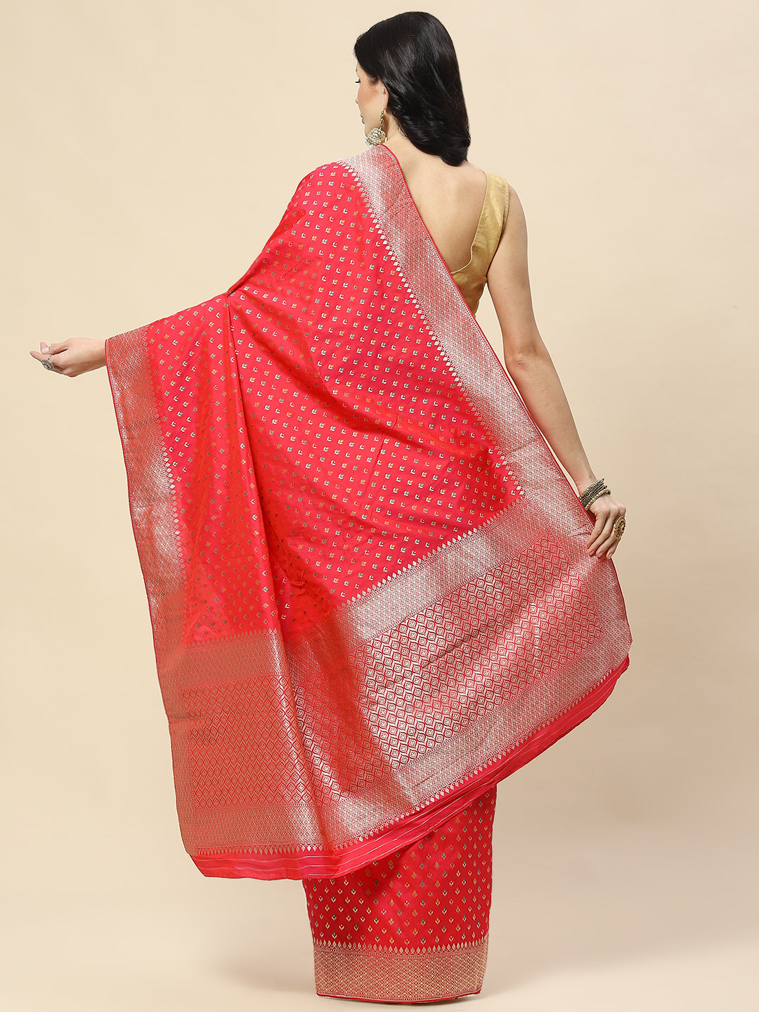 Zari Booti Woven Art Silk Banarsi Saree