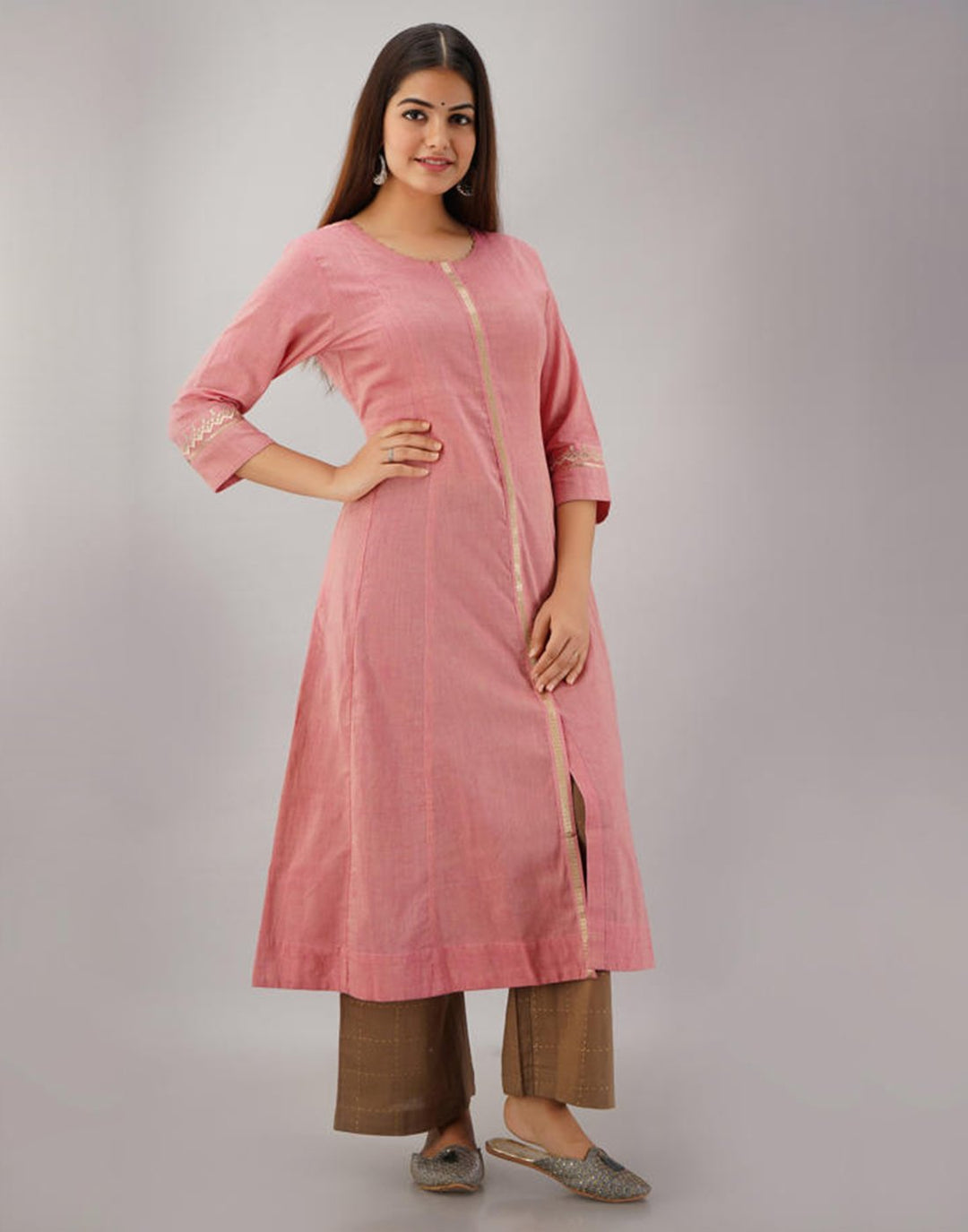 Printed Cotton Anarkali Kurti With Pant