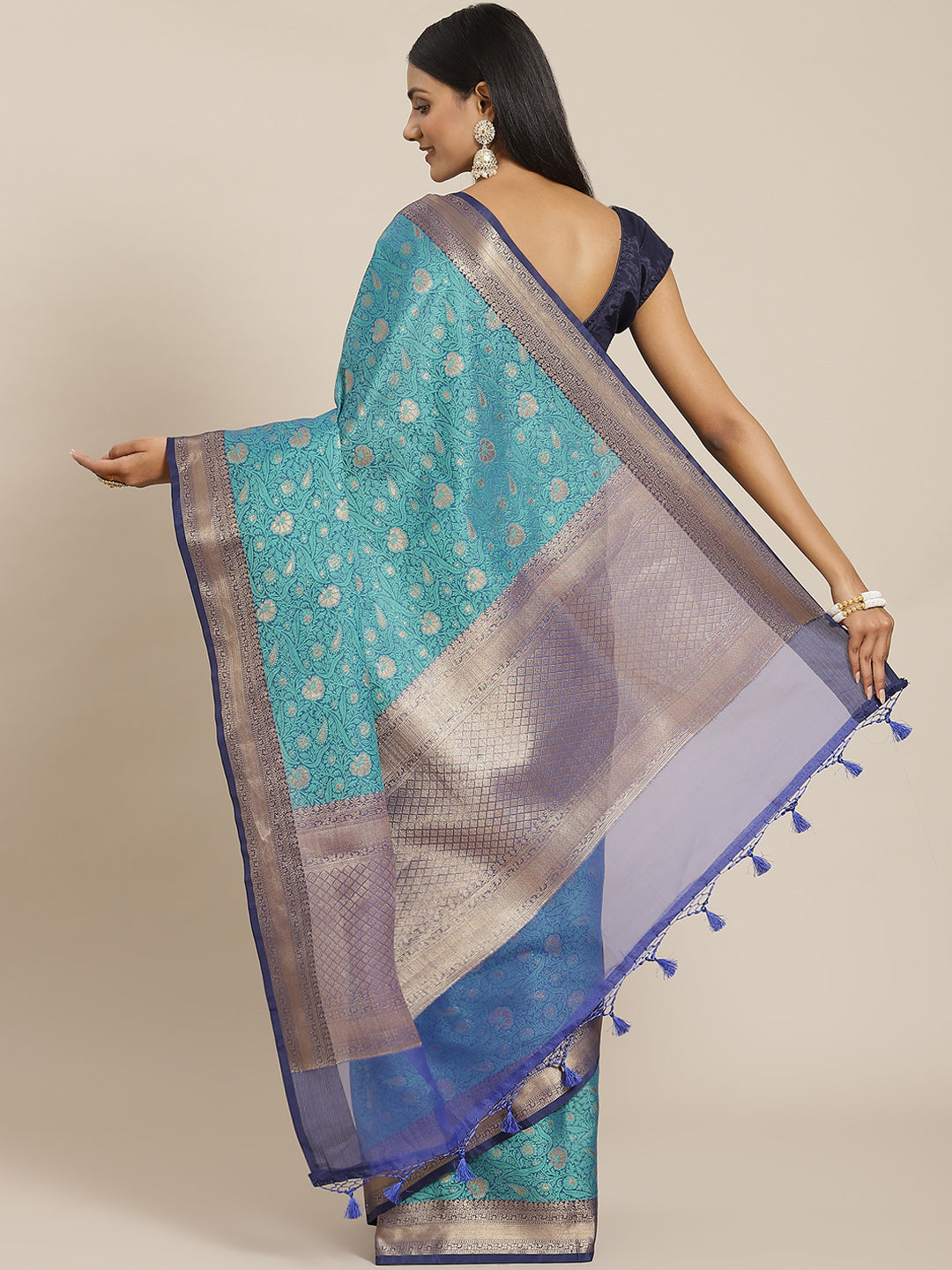 Resham Jaal Cotton Woven Saree