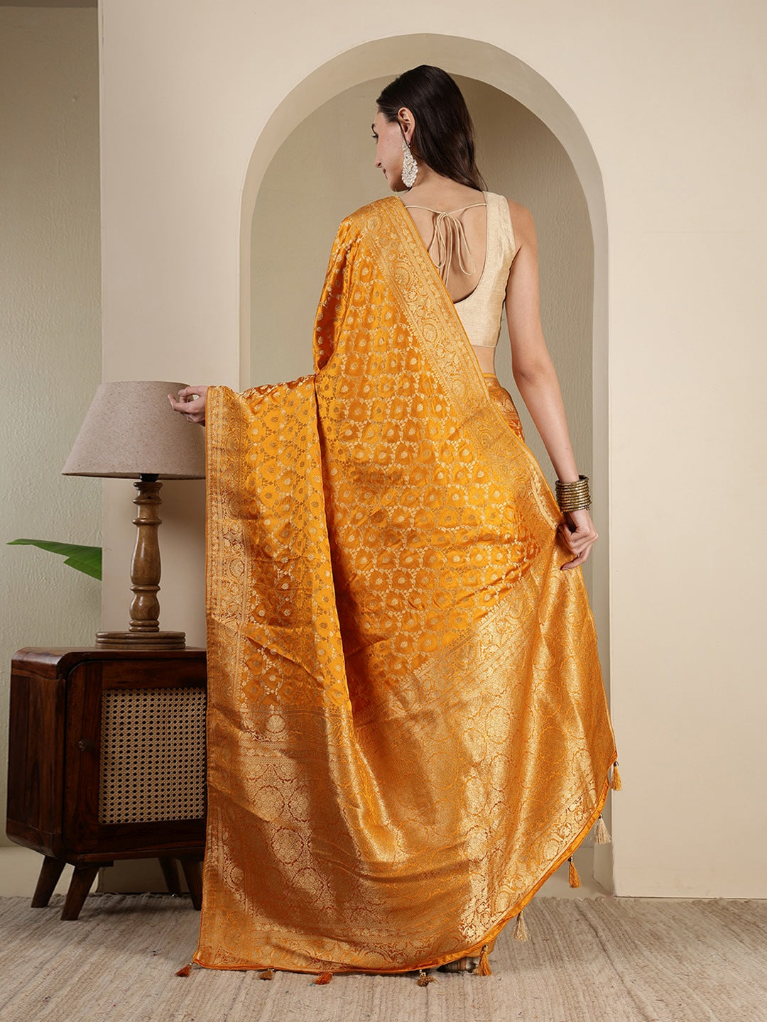 Woven Design Satin Saree
