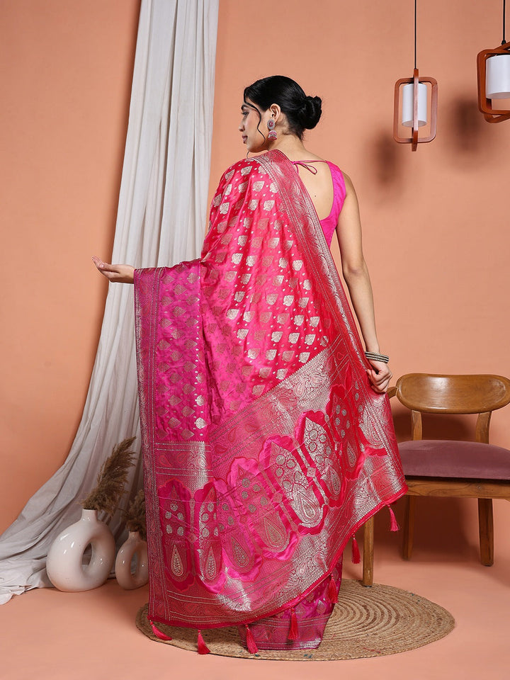 Woven Design Satin Saree