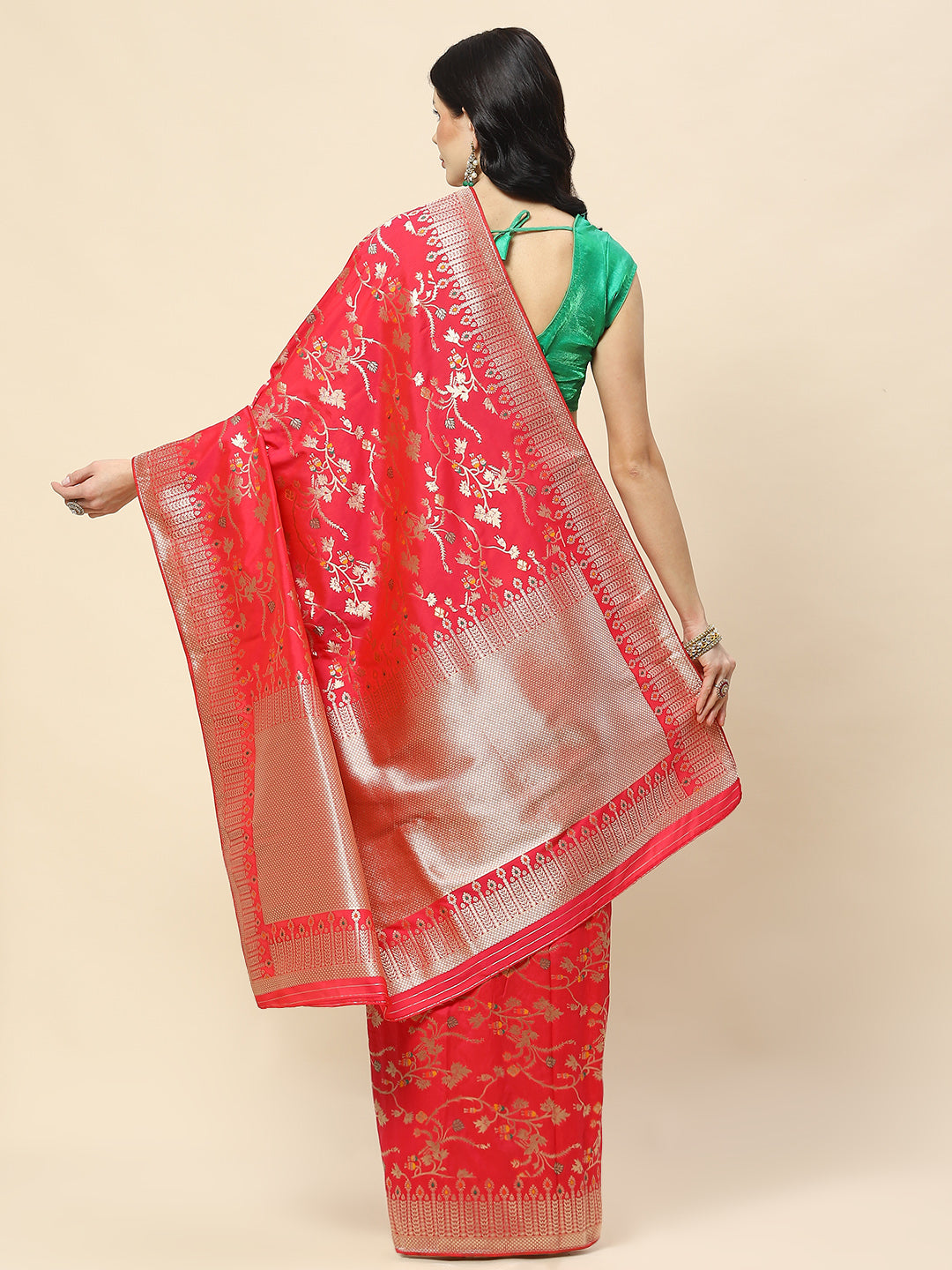 Zari Jaal Woven Art Silk Banarsi Saree