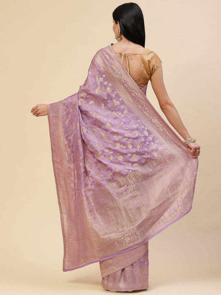 Zari Jaal Satin Woven Saree