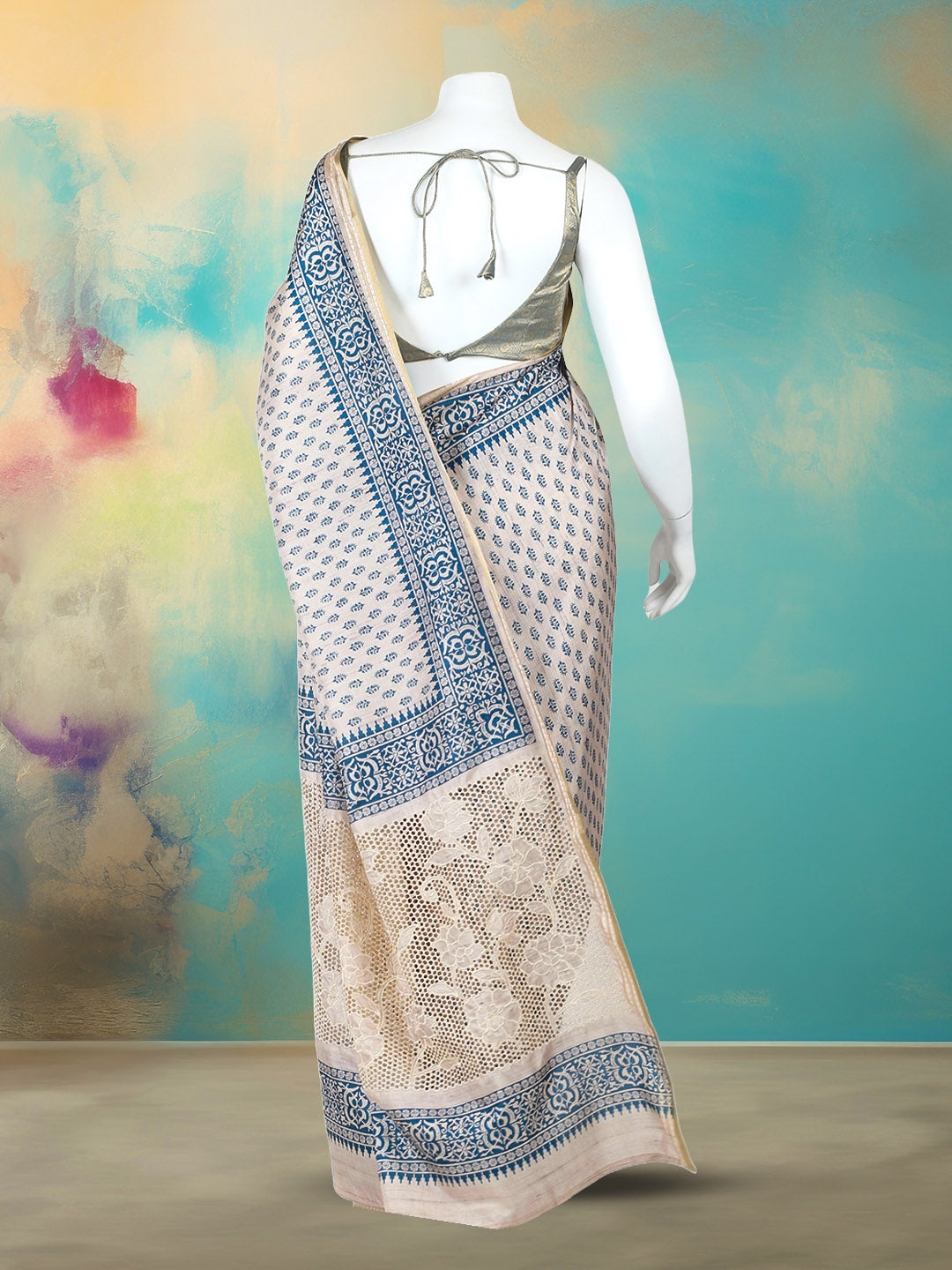 Printed Tussar Saree