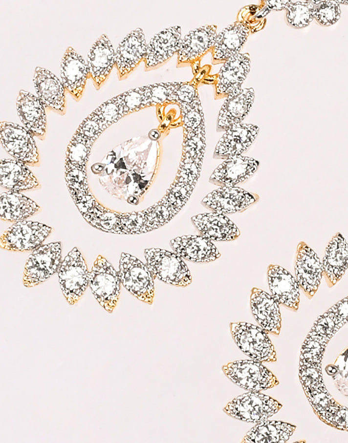 Gold Plated Earring embellished With Diamond Stone