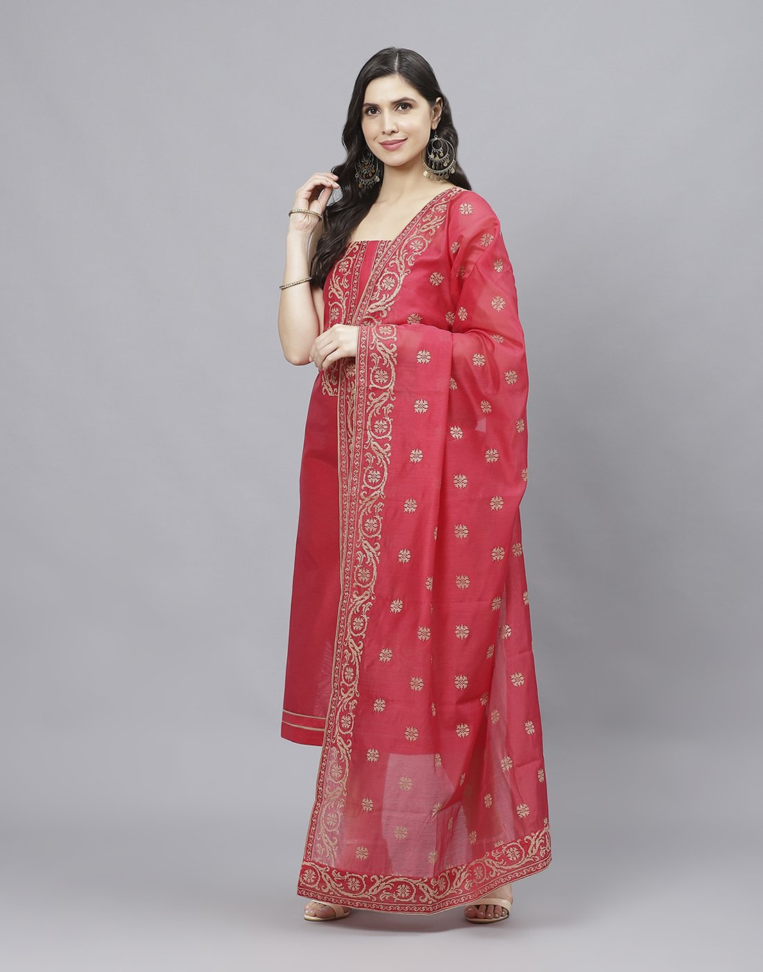Chanderi Embroidered Suit piece