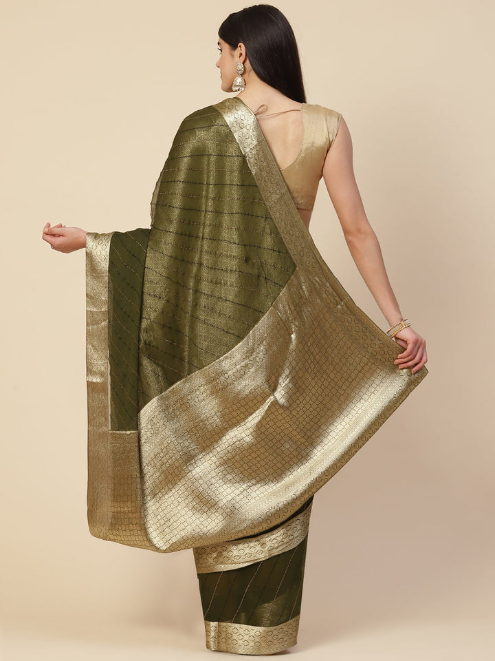Stone Work Chiffon Plain Saree
