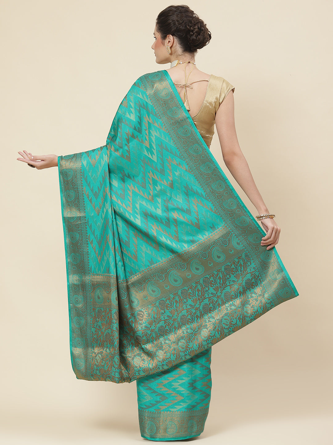 Leheriya Pattern Woven Handloom Saree