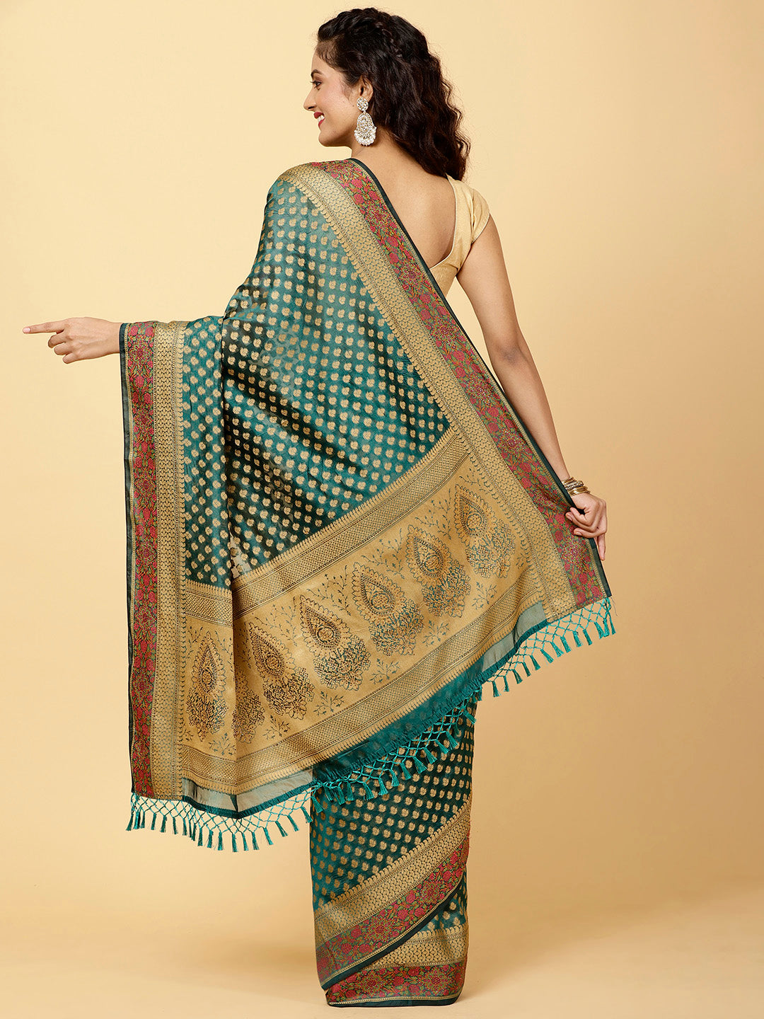 Woven Booti Cotton Saree