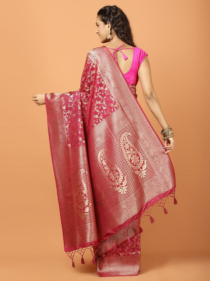 Zari Jaal Woven Art Silk Saree